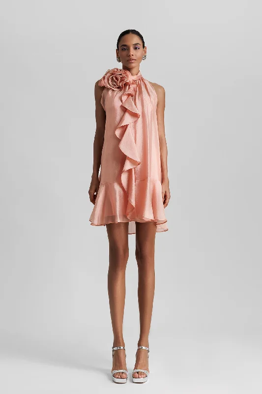 Floral detailed mini dress Fashionable Boho-Chic Mini Dress