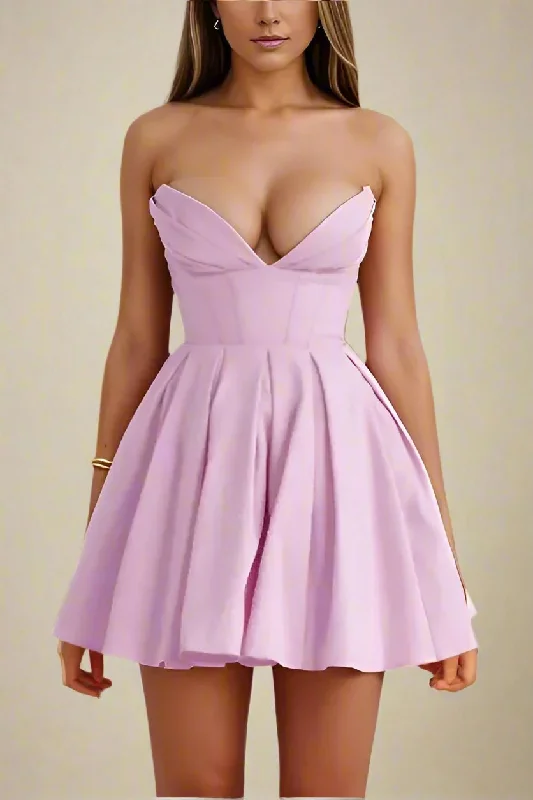 Gabbi Bodycon Mini Dress - Violet Stylish Short Sleeve Mini Dress