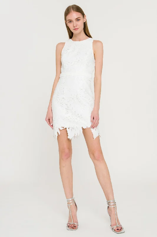 Endless Rose - Lace Fitted Mini Dress Fashionable Mini Dress with Slits