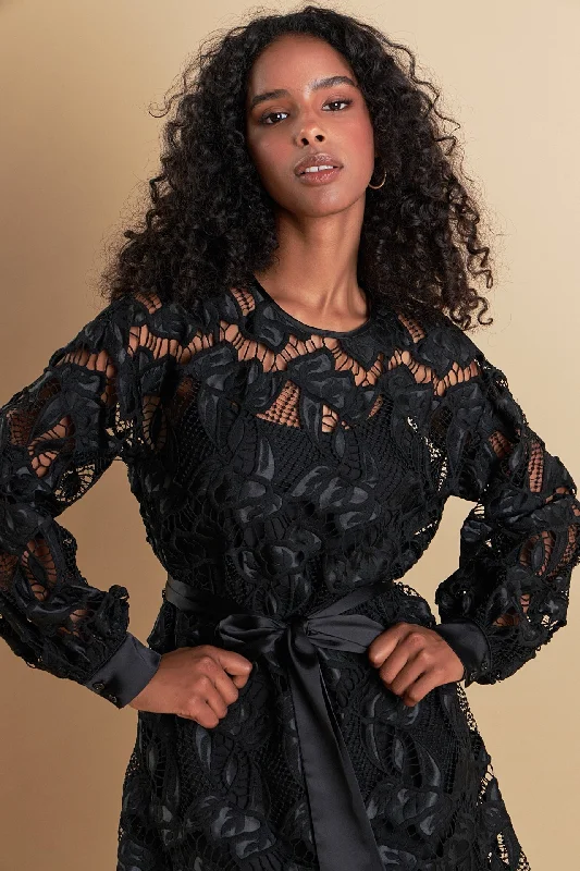 Endless Rose - Lace Mini Dress Fashionable Off-Shoulder Mini Dress