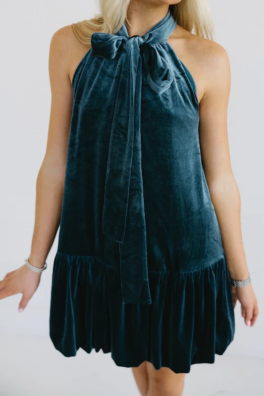 Megan Mini Dress - Peacock Elegant Off-Shoulder Dress Mini