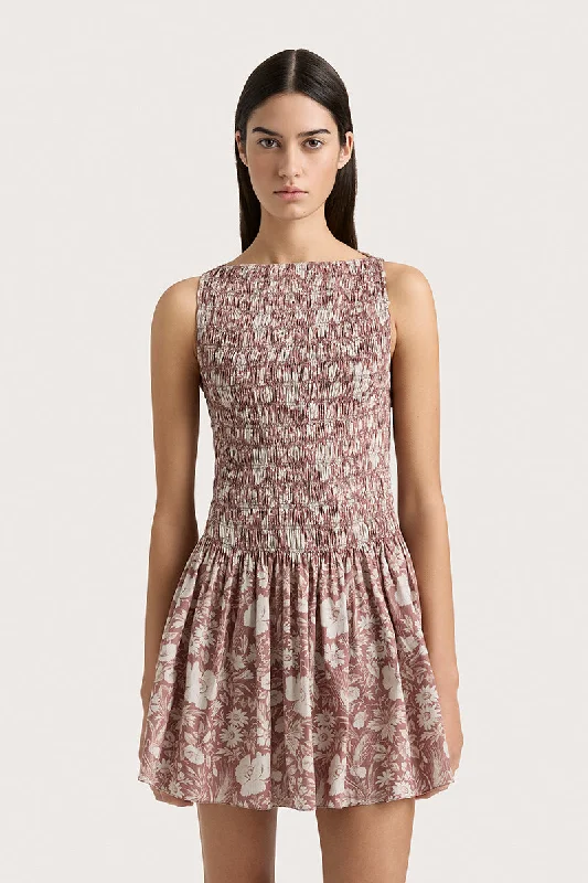 Noa Mini Dress - Sun Flora Fashionable Mini Dress with Slits
