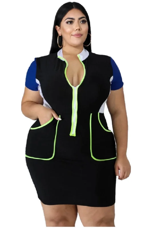 Plus Size Short Sleeve Mini Dresses Comfortable Casual Mini Dress