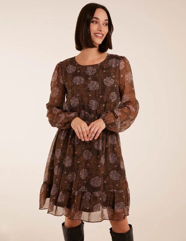 Shirred Mini Dress Stylish Puff Sleeve Mini Dress
