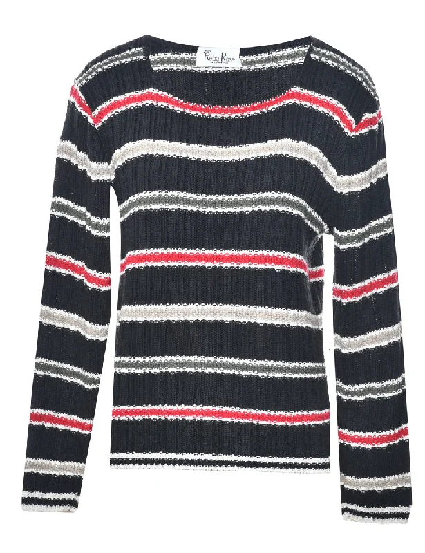 Striped Jumper - S Print Jacquard Patchwork