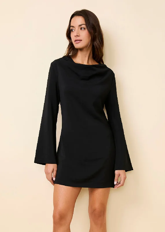 Nili Mini Dress Noir Cozy A-Line Mini Dress