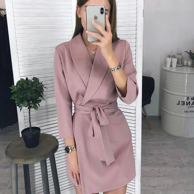 Women Vintage Sashes A-line Party Mini Dress Long Sleeve Notched Collar Solid Casual Elegant Dress2020 Summer New Fashion Dress Cozy A-Line Mini Dress Women Vintage Sashes A-line Party Mini Dress Long Sleeve Notched Collar Solid Casual Elegant Dress2020 Summer New Fashion Dress Cozy A-Line Mini Dress