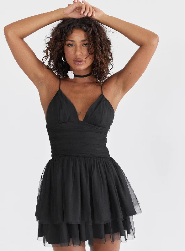 Zlatan Mini Dress Black Cozy Cotton Mini Dress