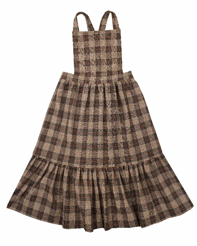 BT Beige Plaid Tiered Jumper Open Front Closed Front Wrap Front