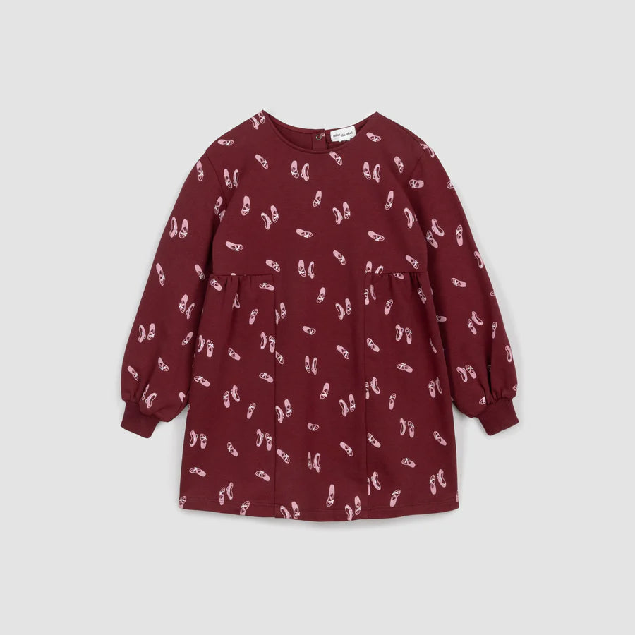 Burgundy Toddler Terry Dress - Ballet Slippers