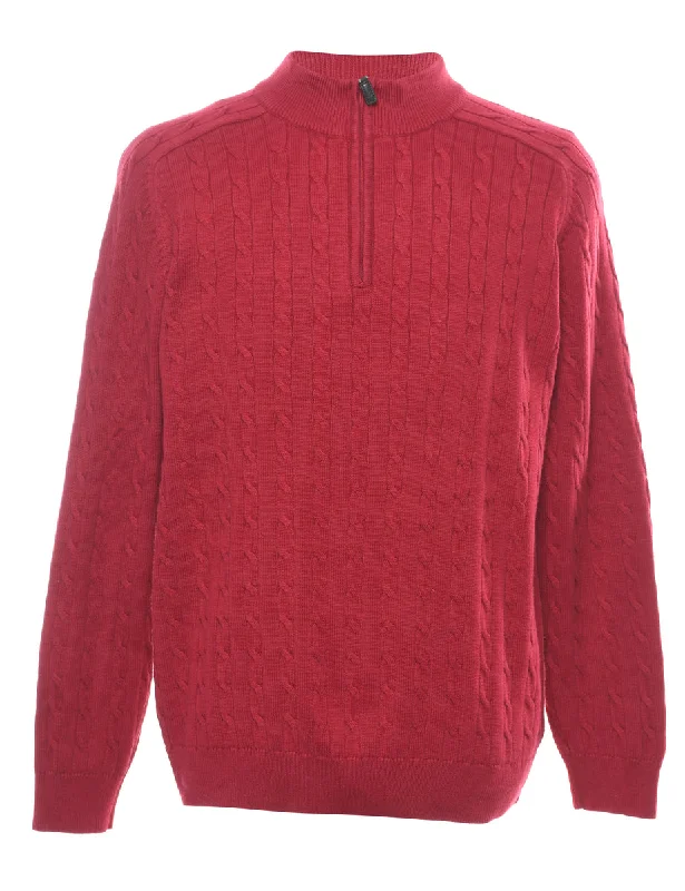 Hudson North Cable Knit Jumper - XL Collared Crew Neck Turtle Neck