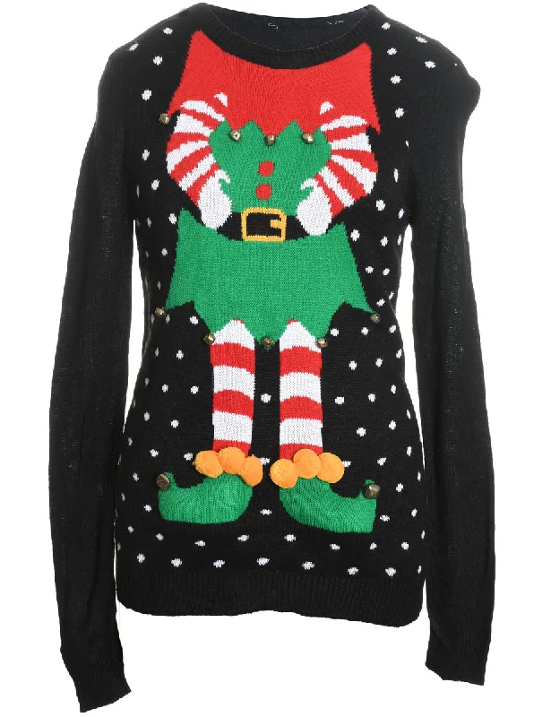 Multi-colour Christmas Jumper - L Fitted Loose Oversized