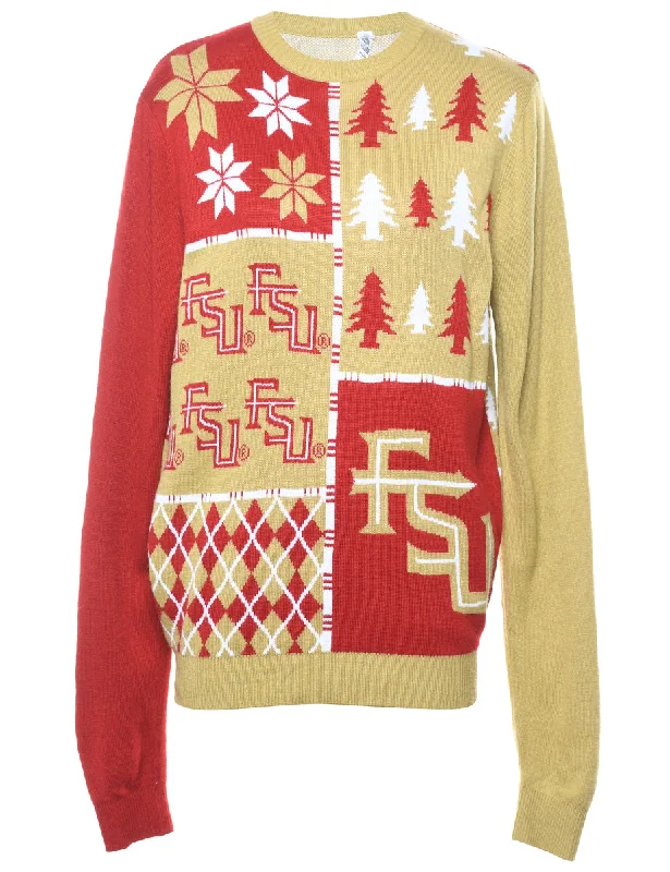 Nordic Christmas Jumper - M Mesh Blend Leather Blend Suede Blend