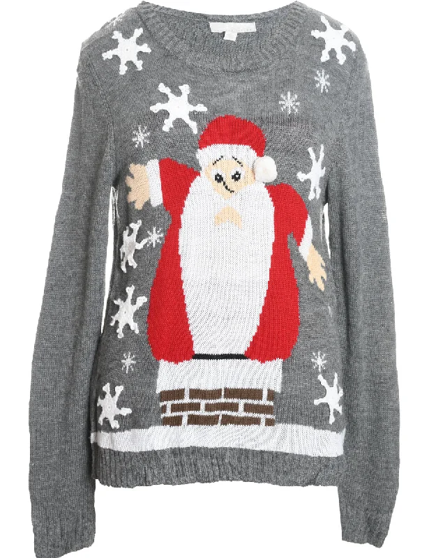 Santa Claus Christmas Jumper - L Stylish Fashionable Trendy