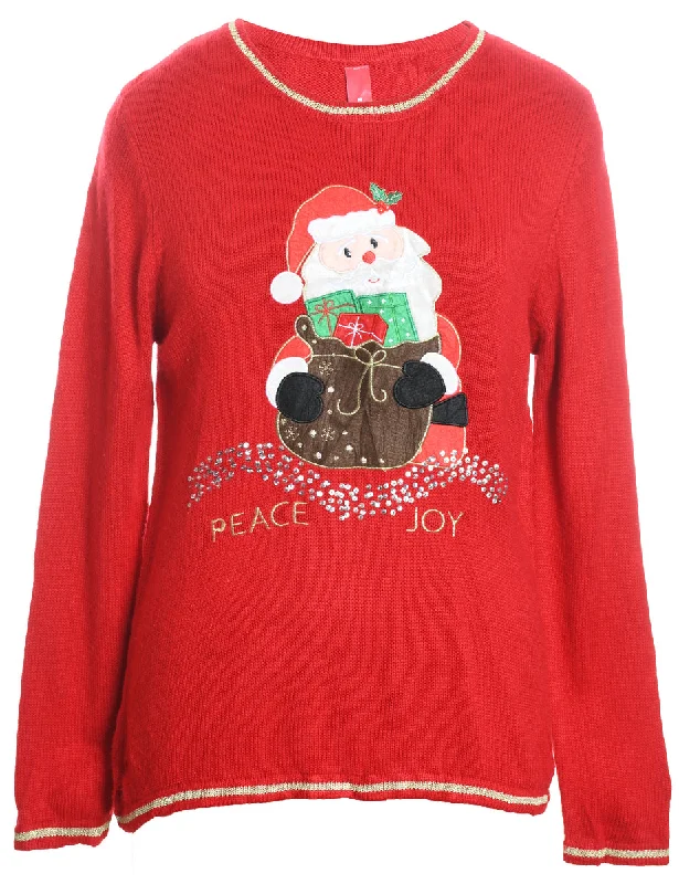 Santa Claus Christmas Jumper - M Long Sweater Short Sweater Cropped Sweater