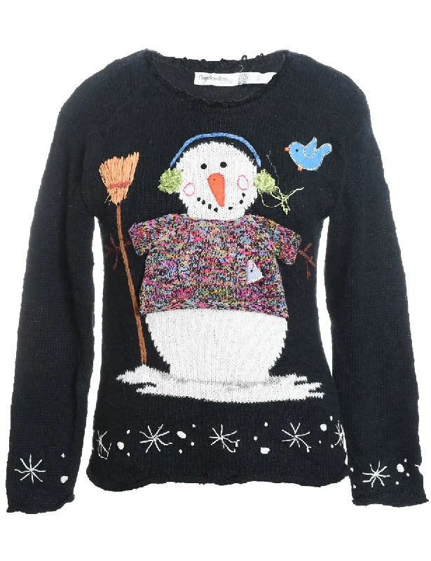 Snowman Christmas Jumper - M Lightweight Heavyweight Midweight