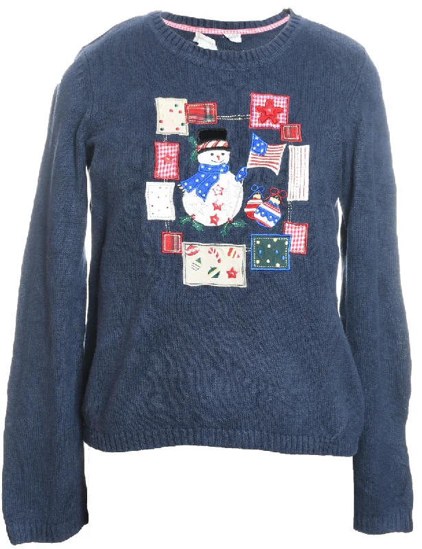 Snowman Christmas Jumper - S Casual Formal Business