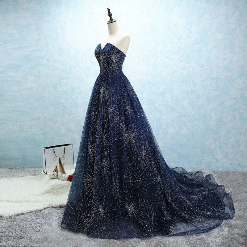 strapless long tulle ball gowns evening dresses with sequins