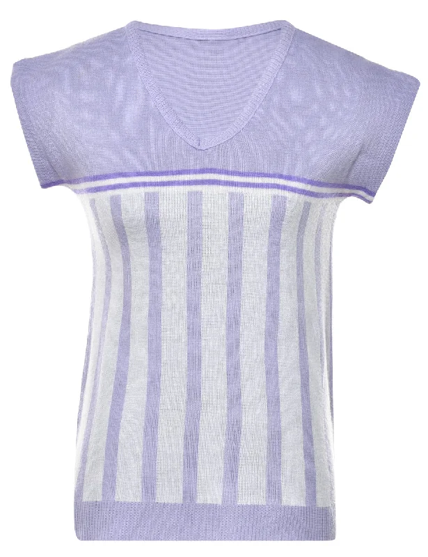 Striped Jumper - M Tailored Straight A-Line