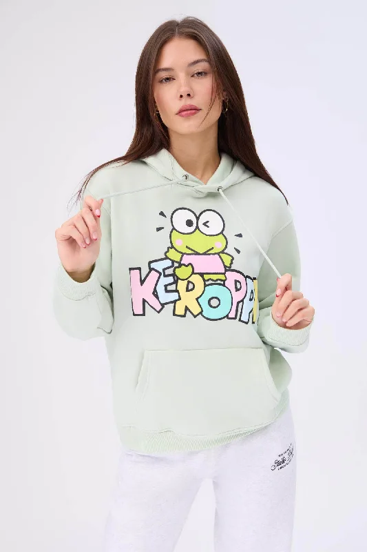 Keroppi Graphic Hoodie Hoodie with Gradient Ombre Colorful