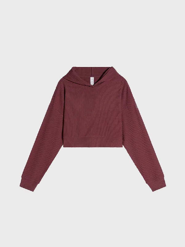 ALO BURGUNDY TRUFFLE MUSE HOODIE Hoodie with High Neck Warm Protective