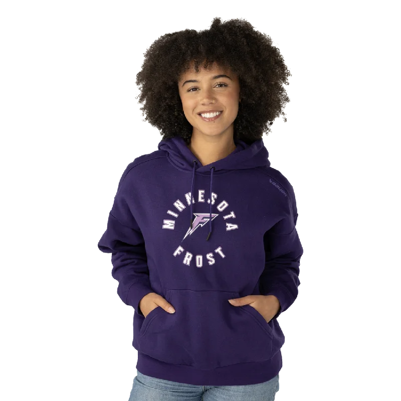 BAUER PWHL TEAM ULTIMATE HOODIE WOMENS MINNESOTA FROST Hoodie with Tied Waist Feminine Flattering