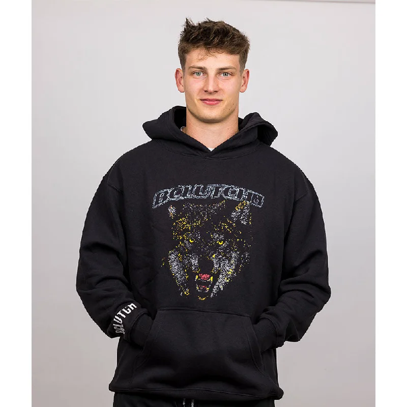 BCLUTCH PREMIUM LION/KEEP GOING BLACK HOODIE Hoodie with V-Neck Classic Versatile