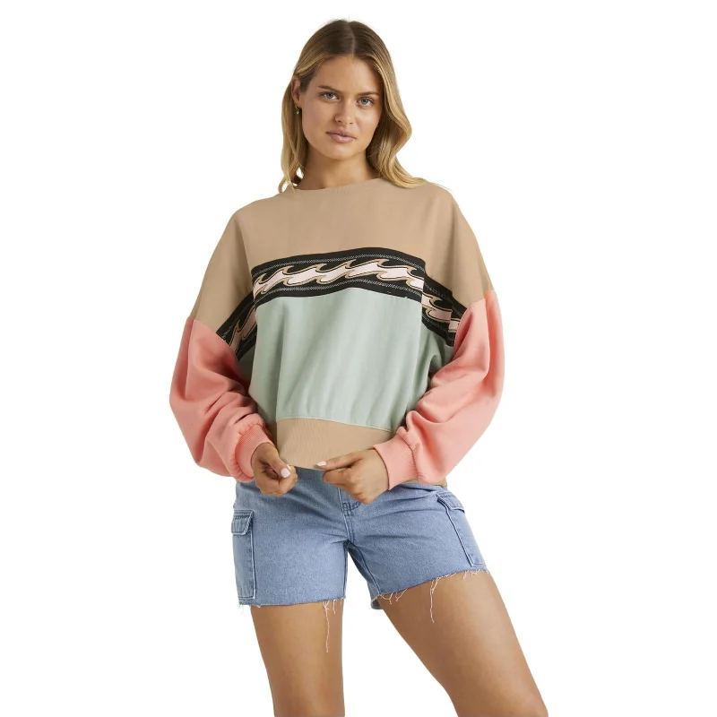 Billabong Womens 73 Days Cabo Vintage Oversized Sweatshirt Hoodie with Pocket Utility Practical