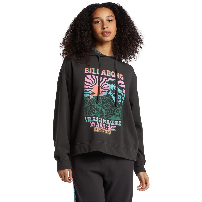 Billabong Womens Keep It Up Pullover Graphic Hoodie Hoodie with Velcro Closure Adjustable Secure