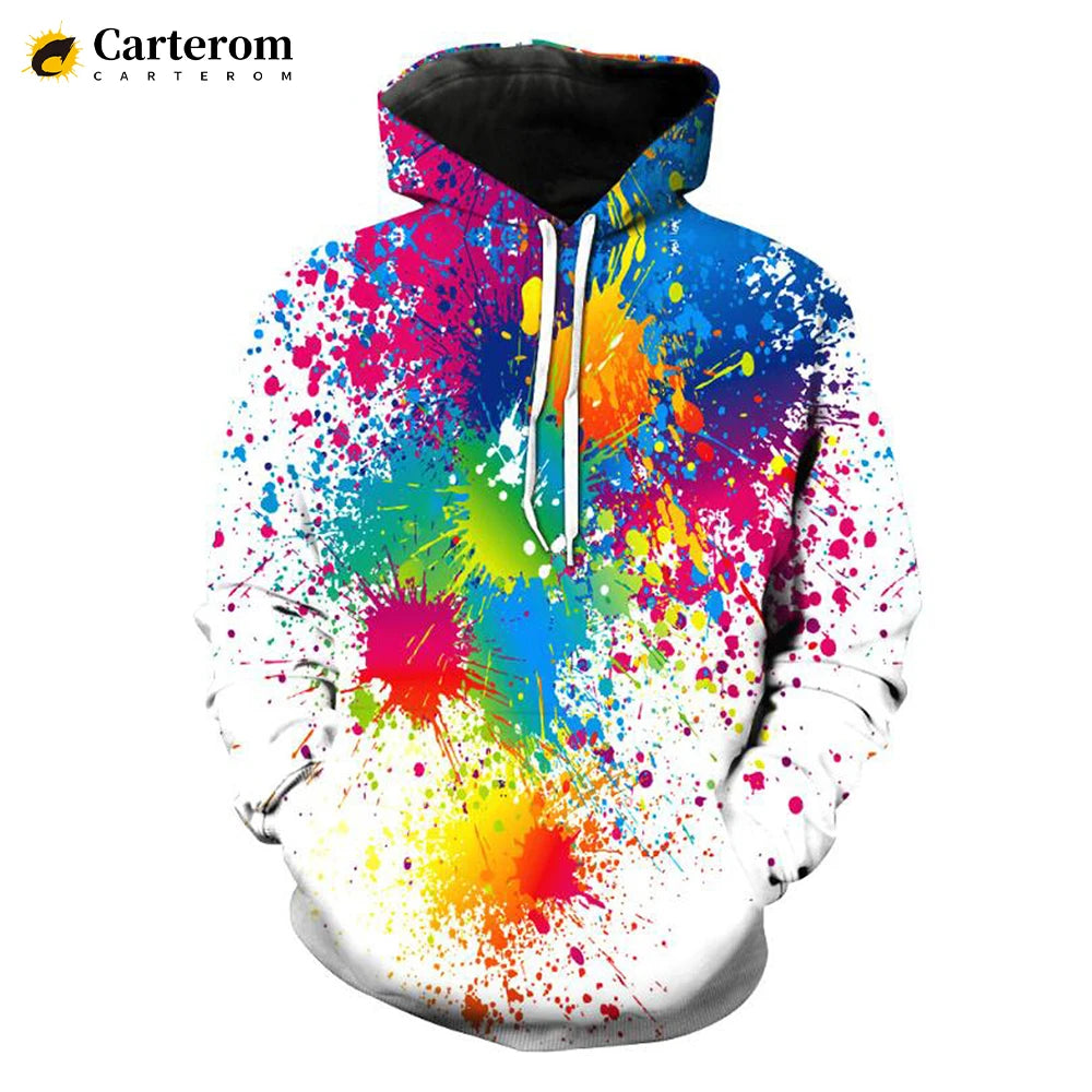 CARTEROM Colorful Hoodie Hoodie with Drop Shoulder Relaxed Streetwear