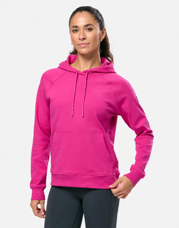 Chill Patch Hoodie in Electric Berry Hoodie with Half-Zip Sporty Casual