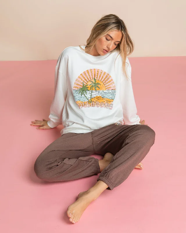 Island Life Crew Sweatshirt - Salt Crystal Hoodie with Mesh Breathable Sporty