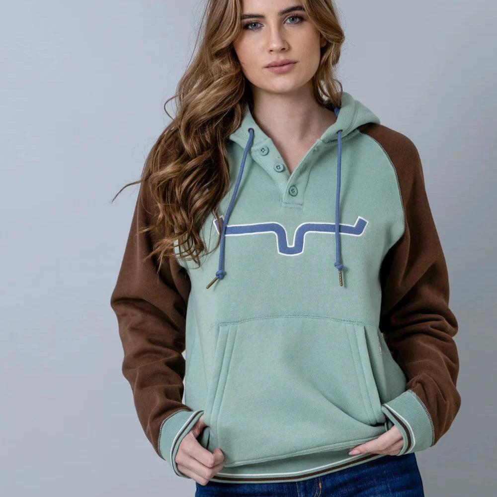 Kimes Ranch Women's Amigo Hoodie in Matcha Hoodie with Lace Feminine Delicate