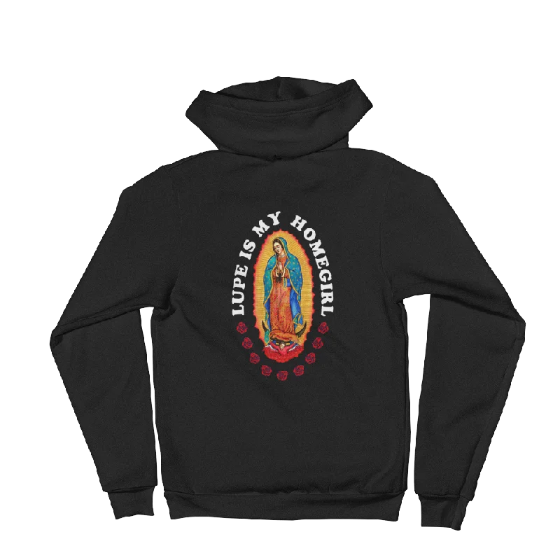 Lupe is My Homegirl Zip Hoodie Hoodie with Hem Applique Textured Unique