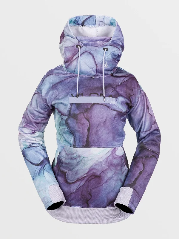 Womens Riding Hydro Hoodie - Glacier Ink Hoodie with High Neck Warm Protective