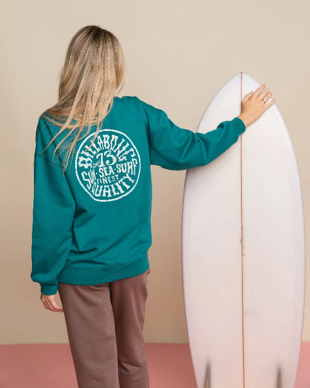 Sun Sea Surf Crew Sweatshirt - South Pacific Hoodie with Ribbed Hem Stretchable Secure