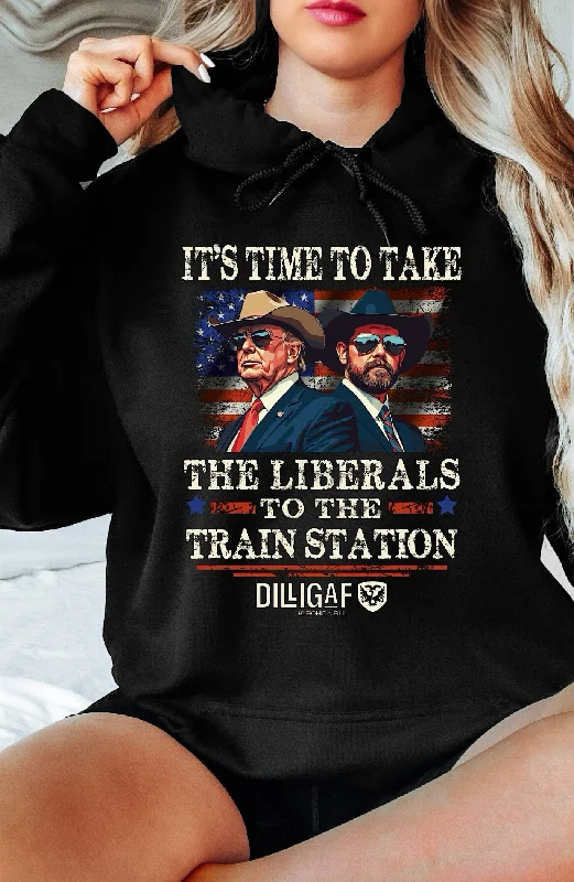 Train Station Ladies Pullover Hoodie Hoodie with Snap Buttons Easy Quick