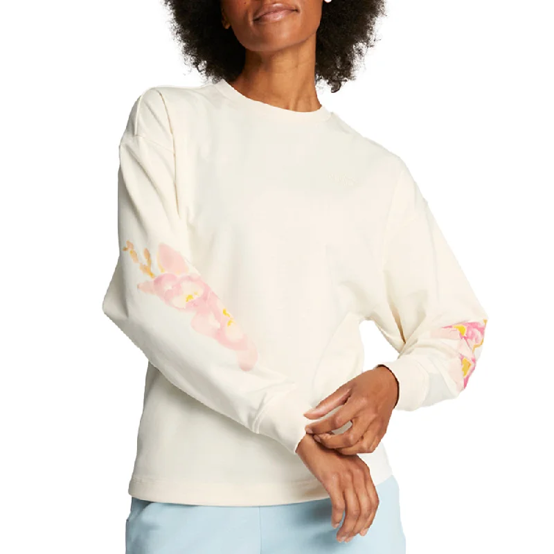 Watercolor Floral Crew Neck Long Sleeve Sweatshirt Hoodie Sweatshirt Pullover