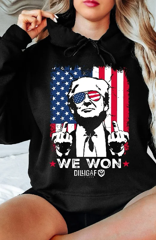 We Won Ladies Pullover Hoodie Hoodie with Illustration Artistic Creative