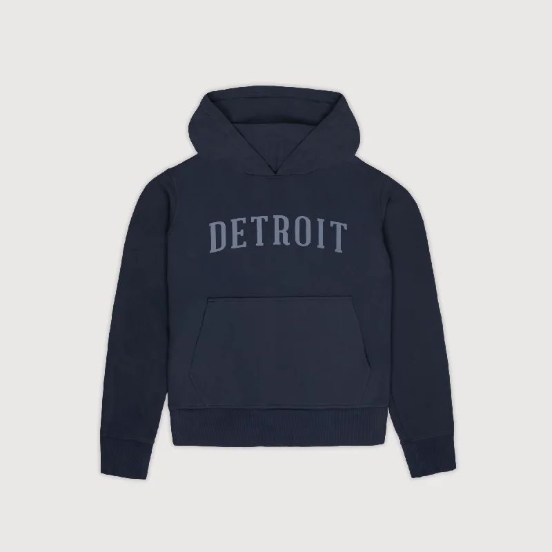 Women's Classic Detroit Hoodie - Navy Hoodie Sweatshirt Pullover