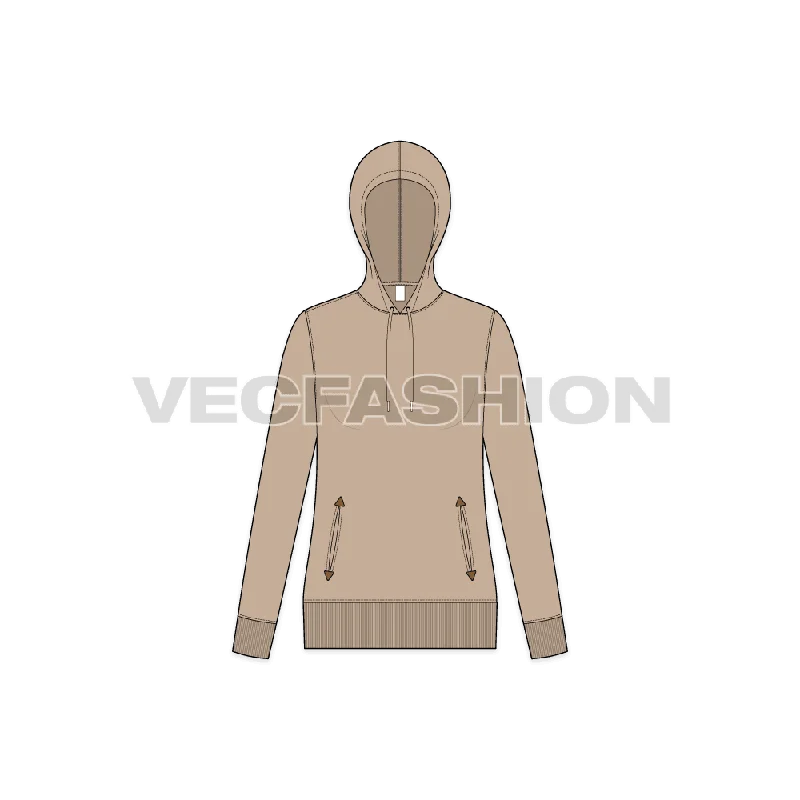 Women's Slim Fit Vector Hoodie Hoodie with Hem Lace Feminine Delicate