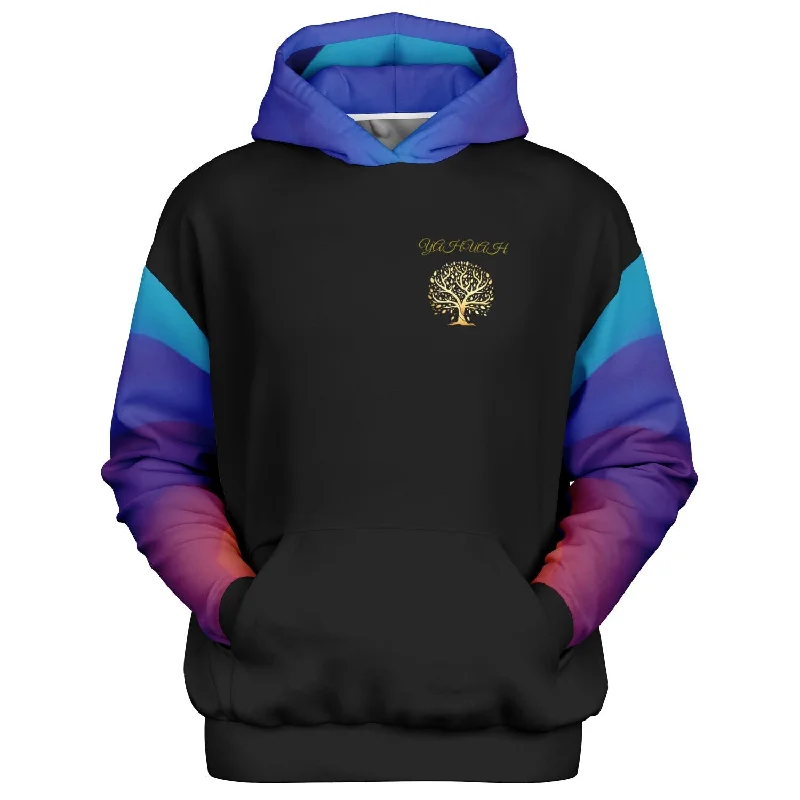 Yahuah-Tree of Life 01 Royal Designer Heavyweight Oversized Unisex Fleece Lined Pullover Hoodie Hoodie with Crew Neck Simple Timeless