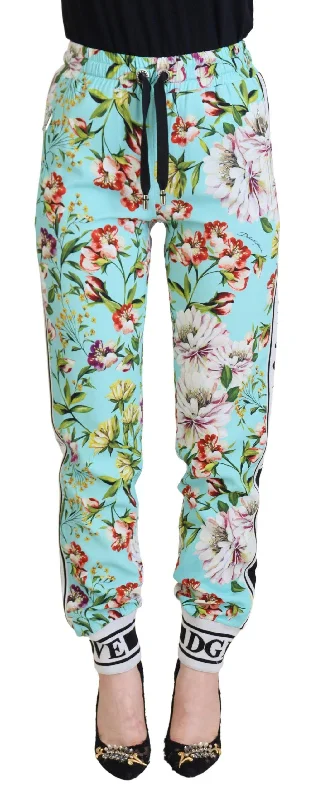 Dolce & Gabbana  Floral Print Jogger Pants Elegant Palazzo Trousers