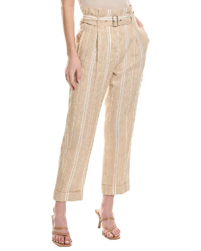 Peserico Paperbag Linen-Blend Pant Formal Dress Pants