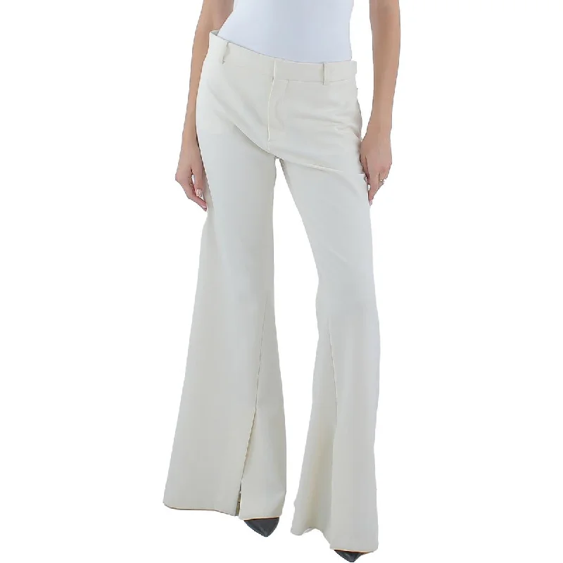 Womens Slim Fit Split Hem Flared Pants Casual Track Pants