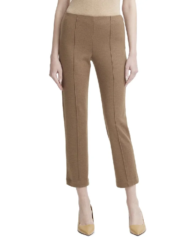 Vince Mid-Rise Wool-Blend Pant Stylish Elastic Waist Pants