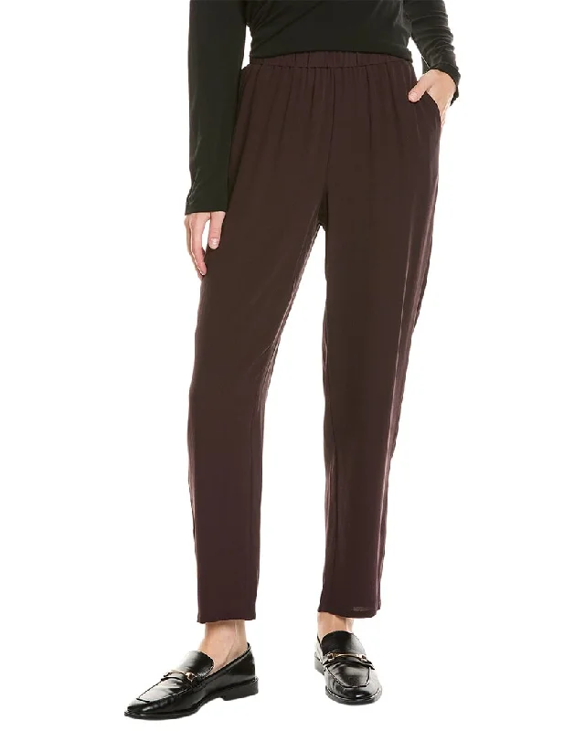 Eileen Fisher High Waisted Silk Tapered Ankle Pant Stylish Harem Pants