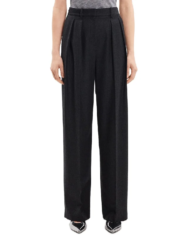 Theory Double Pleat Wool Pant Soft Stretch Pants