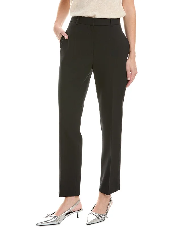 St. John Wool-Blend Twill Pant Elegant Silk Pants