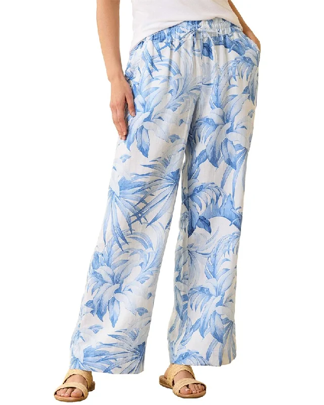 Tommy Bahama Palma Paradise High-Rise Linen Pant Fashionable Button-Up Pants